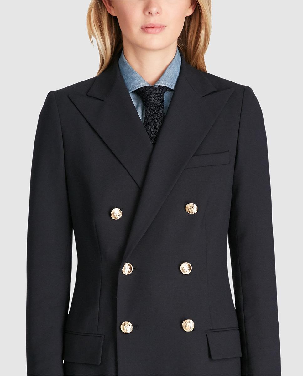 Polo Ralph Lauren Doublebreasted Wool Blazer in Navy Blue (Blue) Lyst